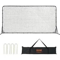 Vevor Soccer Rebounder Net, 12x6FT Iron Soccer Training Equipment, Sports Football Training Gift with Portable Bag, Volleyball Rebounder Wall Perfect for Backyard Practicing, Solo Training, Passing