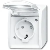 ABB 20 EBW-54, CEE 7/3, 2P+E, Weiß, IP44, 250 V, 16 A