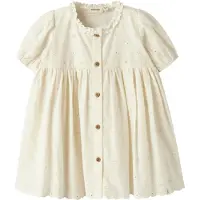 Lil´ Atelier Mädchen - Flores Kurzarmkleid - Coconut Milk