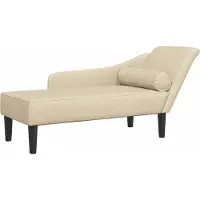 vidaXL Chaiselongue mit Kissen Creme Stoff