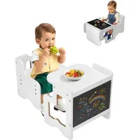 StarTech.com Montessori Aktivitätstisch für Kinder - Lernstuhl mit Höhenverstellbarer Tafel - Weiß - Spiel und Lernmöbel