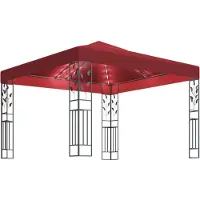 Syfax Pavillon mit LED-Lichterkette 3x3 m Weinrot