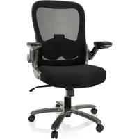 Hjh OFFICE XXL Drehstuhl INSTRUCTOR T I Bürostuhl gepolstert bis 220 kg belastbar mit abklappbaren Armlehnen Stoff / Netzstoff für Büro, Zuhause