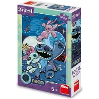 Dino Puzzle Dino Lilo i Stitch 81 elementów Neonowe puzzle świecące w ciemności Lilo i Stitch 100 element