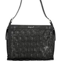 Desigual Elegante Schwarze Damentasche mit Verstellbarem Gurt & Fächern