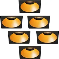LEDVION LED Einbaustrahler 6er Set Rund Schwarz 4.9W RGB CCT dimmbar