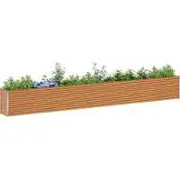 vidaXL Hochbeet Hellbraun 582 x 50 x 68 cm Verzinkter Stahl