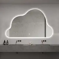 Fenome Valencia Wolk Badspiegel – LED‑Beleuchtung & Spiegelheizung – 80 cm