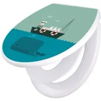 Banjado Familien WC Sitz Mit Absenkautomatik Universeller Klodeckel Mit Kindersitz Hochwertiges Polypropylen Mit Motiv Rettet Die Wale