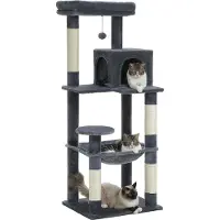 Hangzhou Xingtiancui Technology Development Co., Ltd PAWZ Road XL Katzenkratzbaum mit Hängematte, 143 cm, Dunkelgrau