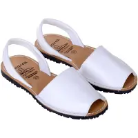 Rave Painter's Shop UG Avarcas Minorquine Sandalen, Uni, Naturleder, Weiß, 40 EU