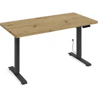 Homlando Höhenverstellbarer Schreibtisch Elektrisch BIMOTION 1S, 138x68,6x2,5 cm Schwarz/Artisan Eiche