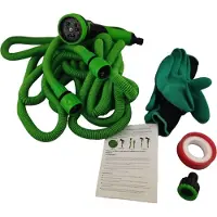 Nasum Expandierbarer Gartenschlauch mit Sprühdüse & Gartenhandschuhen – Flexibler, platzsparender Wasserschlauch für Garten, Terrasse & Auto