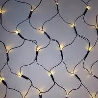 Nipach LED Lichternetz 160er warmweiß 2x2m Batteriebetrieb Timer aussen BA11755