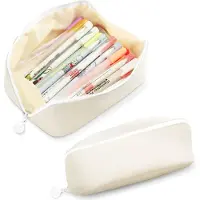 YZL Federmäppchen,Mäppchen,Uni Stiftemappe,Stiftetasche Pencil Case, Schrein mit Reißverschluss,Pencil case,Uni Federtasche Pencil Case,Große Kapazität Briefpapier Pouch(Weiß)