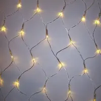 Nipach LED Pavillon Lichternetz 128er warmweiß 3x3m Timer Kabel transparent BA11752