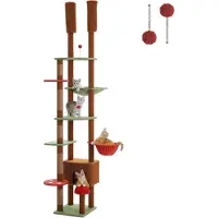 Purpurra Kratzbaum Höhenverstellbar mit Blättern/Champignon, Hängematte, 135/ 230 cm