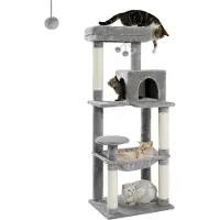 Purpurra Katzenbaum für große Katzen mit Metall Plüsch Hängematte 116cm/ 143 cm