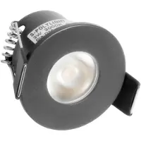 S-POLYLIGHT PREMIUM Mini LED- Einbauspots Warmweiss 3.000K, DIMMBAR, IP65, FUNK 3W LED Einbaustrahler Terrassenüberdachung, Terrassenbeleuchtung, Bad, Sauna, LED Spots (ANTHRAZIT, 1x LED-Spot)