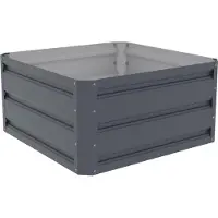 Rojaplast Garten-Hochbeet, Blech, 60 x 60 x 30 cm, grau