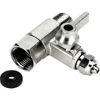TWaLa Eckventil T-Verteiler aus Edelstahl 3/8' AG x 3/8'IG x 1/4' Schlauch