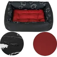 SuperKissen24. Hundebett Hundekorb Hundesofa Tierbett für Kleine, Mittlere und Grosse Hunde - Waschbar - Größe XL - Bordeauxrot - Schaf