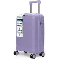 4FLY Hartschalen Reisekoffer L 65 cm (60L) mit TSA Schloss, 4 Doppelrollen und Teleskopgriff, Helllila