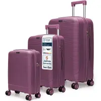 4FLY Leichter Hartschalen Reisekoffer Set 3-teilig (M/L/XL) aus Polypropylen – mit TSA-Schloss, 4 Spinner-Doppelrollen, Handgepäck und Aufgabegepäck