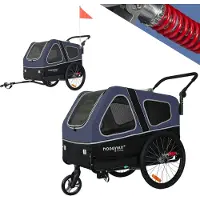 Tiggo Doggyhut S-Line XXL Hundeanhänger & Hundebuggy mit Federung 2 in 1 Hunde Fahrradanhänger Jogger gefedert bis 45 kg