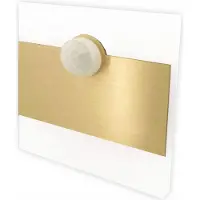 Skinder Electric Nachtlicht - Beleuchtung für Treppen - 230V IP20 - Gold - Bewegungsmelder - Energieeffizient - LED-Glühbirne G4 Neutralweiß 4000K im Set
