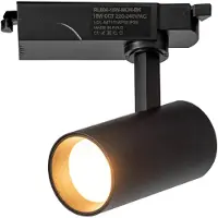 Alpinaluz 15-W-LED-Schienenstrahler, einphasig, wählbare Farbtemperatur (2700 K, 4000 K, 6000 K), einstellbar, Schwarz