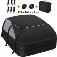 HOMDOX 585 L Auto Dachbox Faltbare Wasserdicht Dachtasche Gepäckbox Tasche Aufbewahrungsbox mit a Antirutschmatte, 1000D wasserdichtes Oxford-Gewebe, schwarz