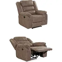 Luma-home Relax-Fernsehsessel TV Liegefunktion Federkernpolster Stoff Vintage Graubraun / 15132
