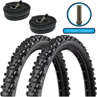 F24Tyre 2x Fahrradreifen SET 24x1,90/1,95" Zoll 50-507 Mantel Decke mit 2x AV Schlauch