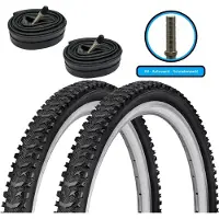 F24Tyre 2x Fahrradreifen SET mit 2x AV Schläuchen 24 x 1,75 Zoll 47-507 Decke Mantel