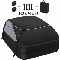 HOMDOX 425 L Auto Dachbox Faltbare Wasserdicht Dachtasche Gepäckbox Tasche Aufbewahrungsbox mit a Antirutschmatte, 1000D wasserdichtes Oxford-Gewebe, schwarz