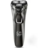 Darmowade Kabelloser Elektrorasierer Herren | 4D Flex Rotary Nass/Trocken Rasur mit LCD, USB-Ladung & Pop-Up-Trimmer | Wasserdicht