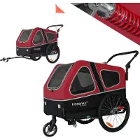 Tiggo Doggyhut S-Line XXL Hundeanhänger & Hundebuggy mit Federung 2 in 1 Hunde Fahrradanhänger Jogger gefedert bis 45 kg