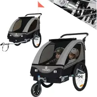 Tiggo S2 Kinderanhänger mit Federung Jogger 2 in 1 Kinder Buggy Fahrradanhänger Anhänger 1 bis 2 Kinder Kinderanhänger 60502