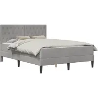 vidaXL Bettgestell mit Matratze Hellgrau 140 x 200 cm Samt