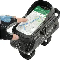 BE-ACTIVE.PL Rahmentasche mit Handytasche bis 7,2 Zoll, Wasserdichte Fahrradtasche für Rahmen, Lenkertasche