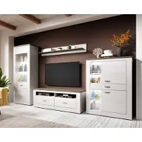 Hm Helvetia Wohnwand Anbauwand Mediawand 4-teilig Lowboard Vitrine sibiu lärche / sonoma eiche trüffel 76548039
