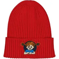 Geggamoja Gestrickte Mütze Pippi Langstrumpf, Rot, 48-50