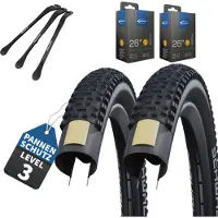 MSZweirad 2 x Schwalbe Reifen Rapid Rob Schwarz 26 x 2,25 (57-559) + DV-Schlauch + Reifenheber