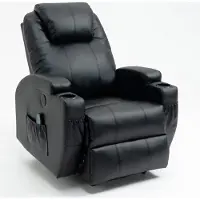 Laiham Elektrisch Massagesessel Relaxsessel Heizung Massage Liegefunktion Fernsehsessel Wärmefunktion TV Sessel USB Polstersessel Schwarz