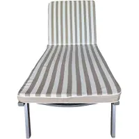 Sansibar Shoes Sansibar Gartenliege-Auflage Garden Dream 190x60 cm, wendbar, UV-beständig & schnelltrocknend Outdoor-Liegenauflage Taupe gestreift/Taupe