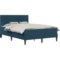 vidaXL Bettgestell mit Matratze Blau Blau 120 x 190 cm Samt