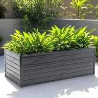 Laiham Metall Hochbeet Blumfeldt Gartenbeet aus verzinktem Stahl Wetterfestes Stahlblech-Hochbeet für Balkon & Garten 189x90x64cm Hochbeet Bausatz ohne Boden