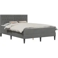 vidaXL Bettgestell mit Matratze Dunkelgrau 120 x 200 cm Samt