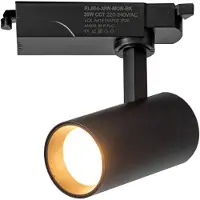 Alpinaluz 38-W-LED-Schienenstrahler, einphasig, wählbare Farbtemperatur (2700 K, 4000 K, 6000 K), einstellbar, Schwarz